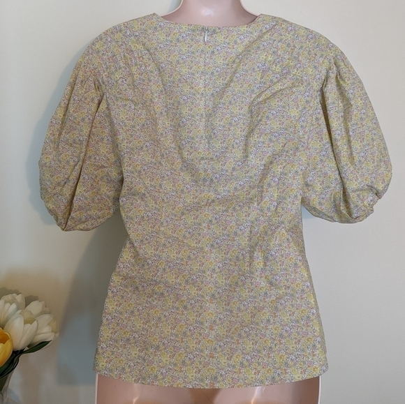 Birgitte HERSKIND bell blouse meadow flower floral print retro top 36 - Picture 9 of 16
